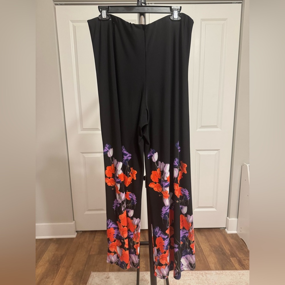 Floral Black Pants
